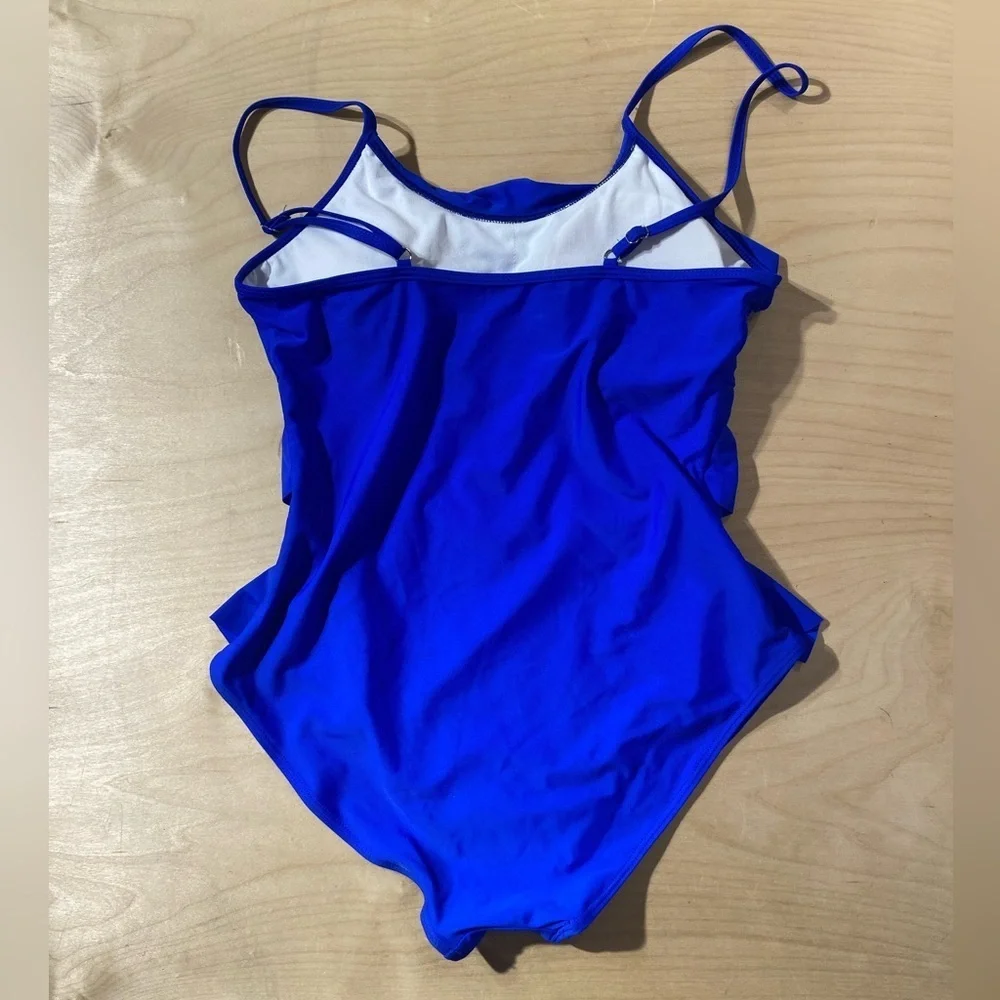 Blue Ruffled Swimsuit Large (OX)